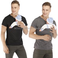 Sicherheit Känguru Tasche T-Shirt Baby trage Schwangerschaft Kleidung Sommer Kurzarm Mutter Vater Top für die Fütterung großen Papa Shirt