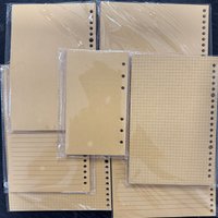 Kraft Paper Loose Leaf Refill Paper, 60 Sheets Thick Inner Pages, 6 Holes Replacement Paper for A6/ A5/ B5 Notebook Journal