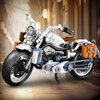 Retro Building Blocks Motorcycle Set With Stand Motorcycle Model Kit DIY Assembly Bricks Construction Desktop Decoration