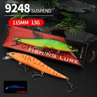 115mm 13g Suspend Minnow Crankbait Professional Wobblers Perch Artificial Bait Pike Carp Swim Bait Long Casting Fishing Pesca