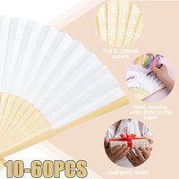 10-60PCS Bamboo Folding Hand Fan Paper Wedding Personalized Fans Party Decor Art Craft Chinese Dance DIY Fan