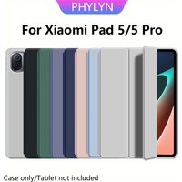 case for Xiaomi Pad 5/5 Pro 11", Trifold Stand Smart Cover with Pencil Holder and Soft TPU Back, Auto Sleep and Wake