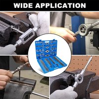 Podofo 110Pcs Tap and Die Set Threading Tool Kit Screw Thread Cutting Chasing Repair Toolbox With Tap Wrench Holders For SAE Metric Internal External Thread Making Restoration DIY Mechanical Workshop