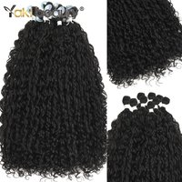 Organic Ice Silk Synthetic Kinky Curly Long Loose Jerry Weave Hair Extensions High Quality Hair Bundles for Weaving