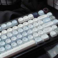 Light Blue Gradient Keycap MOA Profile PBT Sublimation Cute Keycaps Worry Theme Small Fresh Mechanical Keyboard Caps Girls Gifts