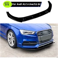 For Audi A3 S-Line S3 8V Pre-Facelift 2013-2016 Car Front Bumper Lip Spoiler Splitter Front Bumper Lip Cap Chin Spoiler Guard