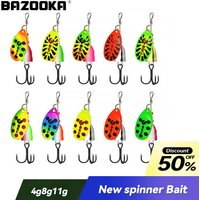 4g/8g/11g Bazooka Fishing Lure Spinner Spoon Metal Sequins Baits for Bass Trout Perch Rotating Trout Hard Leurre Jig Pike