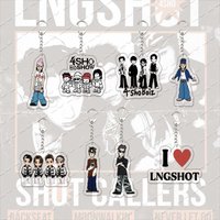 Korea Band LNGSHOT keychains Bag Charms Accessories OHYU RYUL WOOJIN LOUIS Chibi Acrylic Keyrings Pendant Fans Friends Gifts