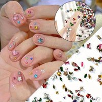 500/1000Pcs Mini Nail Art Rhinestones Crystal Resin Flatback Diamonds Mixed Shape Sparkle DIY Luxury Manicure Decoration