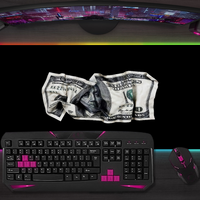Money Funny Dollar Mouse Pad Gaming MousePad LED Table Pads Micro USB Backlit Rubber RGB Desk Mats Desktop XXL