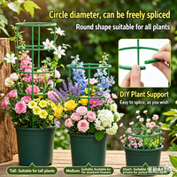 2-6Set Plant Support Plant Stakes Round Plant Support Ring Plastic Plant Cage Holder Flower Pot Climbing Trellis Gardening Tools
