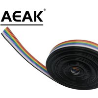 1 meter 1.27mm Spacing Pitch10 WAY 10P Flat Color Rainbow Ribbon Cable Wiring Wire For PCB DIY 10 Way Pin