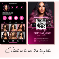 DsgnTouch Glossy Business Card Template Design for Instagram hair and nail salon loyalty card for Beauty Artist Canva Templates