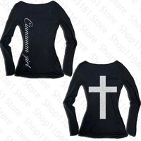 Vintage T-shirt Letter Graphic Print O Neck Long Sleeve Tee Women's Slim Fit Crop Tops Girl Emo Streetwear 2000s Summer tops emo