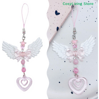 Lovely Wings Bow Heart Mobile Strap Phone Pendant Chain Party Gift Sets Fashion Sweet Keychain Bags Decorative Accessories Gifts