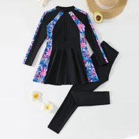 Girls Two Pieces Suit 8-12 Years Children Long Sleeve Swim Dress 2026 Kids Swimsuit Print Swimwear Burkini Muslim Bathing Suits