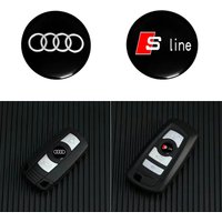 2/5/10pcs 14MM Car Remote Key Aluminum Logo Sticker For Audi sline A4 B8 B6 B7 B9 A3 8P 8V 8L A6 C7 C6 A5 Q5 Q7 A7 Q3 TT