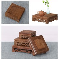Garden Square Plant Stand Pot Trays Wooden Footrest Wooden Support Home Decor Flower Pot Tray Incense Burner