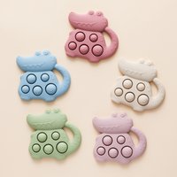 1pc Silicone Baby Toys,0-12 Baby Teether Toys,Baby Fidget Toys,Teething Sensory Toys,Silicone Hand Bell,Silicone Soothing Toys