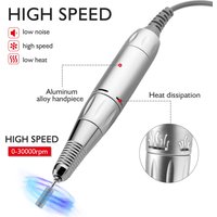 3-Pin Electric Nail Drill Pen Professional Manicure & Pedicure Tool with Handle File, Polish & Grind Functions Nail polish
