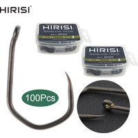 Hirisi 8020 100/150Pcs Barbed Pinpoint Claw Hooks PTFE Coated High Carbon Carp Fishing Hooks