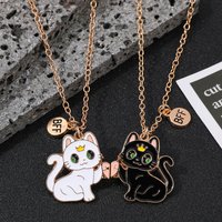 Best Friend Necklace for 2 Gifts Friendship Pendant Necklaces Matching Magnetic Cat BFF Necklace for 2 Girls