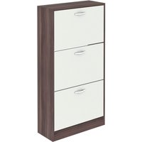 Shoe Cabinet, Wooden Shoe Storage Unit with 3 PullDown Drawers, Multifunctional DustProof SpaceSaving Slim Cupboard for Hallway