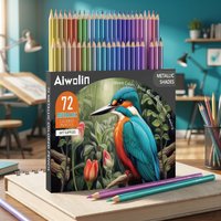 12/24/50/72 Metallic Colored Pencils, Soft Core Coloring Pencils with Vibrant Color, Ideal for Artists Drawing