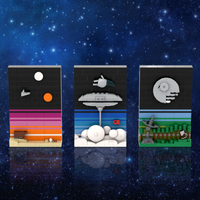MOC Space Movie Planet Series Space Age Story Postcard Building Blocks Space War Art Painting Brick Toy Children Gift
