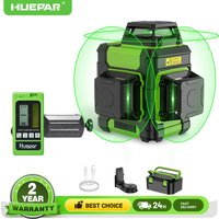 Huepar 3D Laser Level Osram Green Beam Self-Leveling Cross Line Laser Level Tool Set With Laser Detector,Magnetic Bracket HM03CG