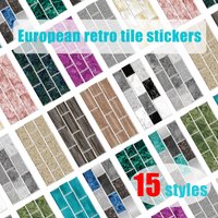 Vintage Brick Pattern Tile Stickers 30x15cm Removable Waterproof Peel and Stick Wall Decals for Kitchen Bathroom Home Renovation