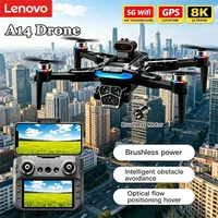Lenovo A14 Drone, 8K/4K HD Professional Camera, 5G WIFI FPV Video, GPS, Large Screen Remote Control UAV