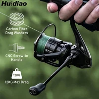 Huidiao VANKUISHI Leichte Spinnrolle 5.2:1 Angelrolle mit Kohlefaser-Bremsscheibe 12kg/26,5lb für Forellen- und Barsch-Angeln