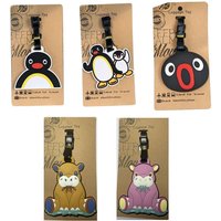 Kawaii Silicone Travel Luggage Tag Penguin Hippo Portable Bag Suitcase Labels Reusable Cartoon Animal Suitcase ID Address Holder