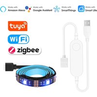 Bande lumineuse Led intelligente Tuya Zigbee, Wifi, USB, TV, rétro-éclairage, lumières RGB, fonctionne avec Alexa /Zigbee Hub/Google /Smartthings