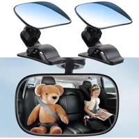 Baby Car Mirror Safety Car Seat Mirror for Rear Facing Infants Clip-On 9D Convex Mirror Wide Clear View for Car Seat Stroller