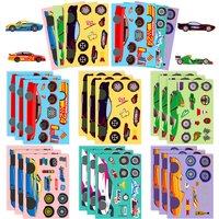 6 Sheets/ DIY Racing Car Accessories Puzzle Stickers