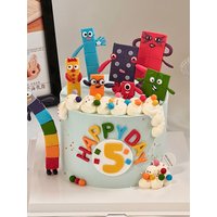 Creative Birthday Cake Decoration Digital Building Blocks Children's Day Decoration Baking Supplies Children's Festival Ornam...
