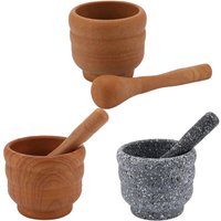 Mortar and Pestle Set Guacamole Bowl - Natural Stone Grinder for Spices,