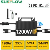 Zero Export Micro Inverter 1200W/2250W Built-in WiFi Grid Tie MPPT Solar Converter for PV 16V-60V Home Renewable Energy System