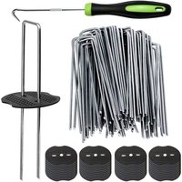 【THANKSGIVING DAY】Heavy Duty Yard Yardscape, Gauge U Shaped Galvanized Landscape Pins For Lawn For Weed Barrier Sod Decorations