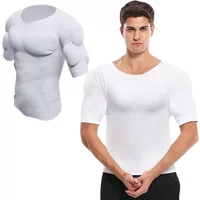 Man Fake Muscle T-Shirts Cosplay Sponge ABS Anime Shirt Anime Costume Wedding Invisible Pad Shaper Chest Arm Muscle Underwear