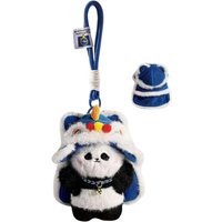 Chinese Style Traditional Lion Dance Keychain Kawaii Cute Animal Plush Keychain Cartoon Panda Key Chain