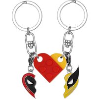 Deadpo Wolvers Matching Heart Keychain Best Friend Brick Heart Keychain Spider Valentines Day Gifts TV Movies Cosplay Jewelry