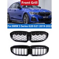 Front Bumper Kidney Diamond Grill Kindey M Color Grille Cover Exterior Parts Car Accessories For BMW 3 Series G20 G21 2019-2023