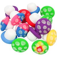 2pcs Mushroom Shape Non-Stick Silicone Container Oil Wax Herb Storage Box Portable Outdoor Tobacco Accessory Kit