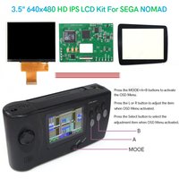 HISPEEDIDO 3.5" 640x480 HD IPS LCD Kits For Sega NOMAD Console Built-in OSD Retro Pixel Menu Highlight Brightness Screen