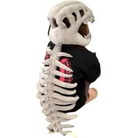 3D Dinosaur Skeleton Costume Set Halloween Realistic Dinosaur Headgear Plush Skeleton Dinosaur Costume Adult Dress-Up Jumpsuit
