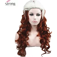 StrongBeauty X-Men Anna Marie Rogue Cosplay Wig Red Long Wavy Synthetic wigs