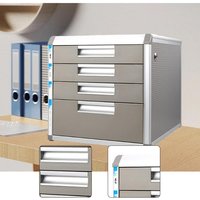 Cabinet Desktop Drawer Filing Cabinet Aluminum Alloy Locking A4 Paper Document Storage Box for Home Office Supplies